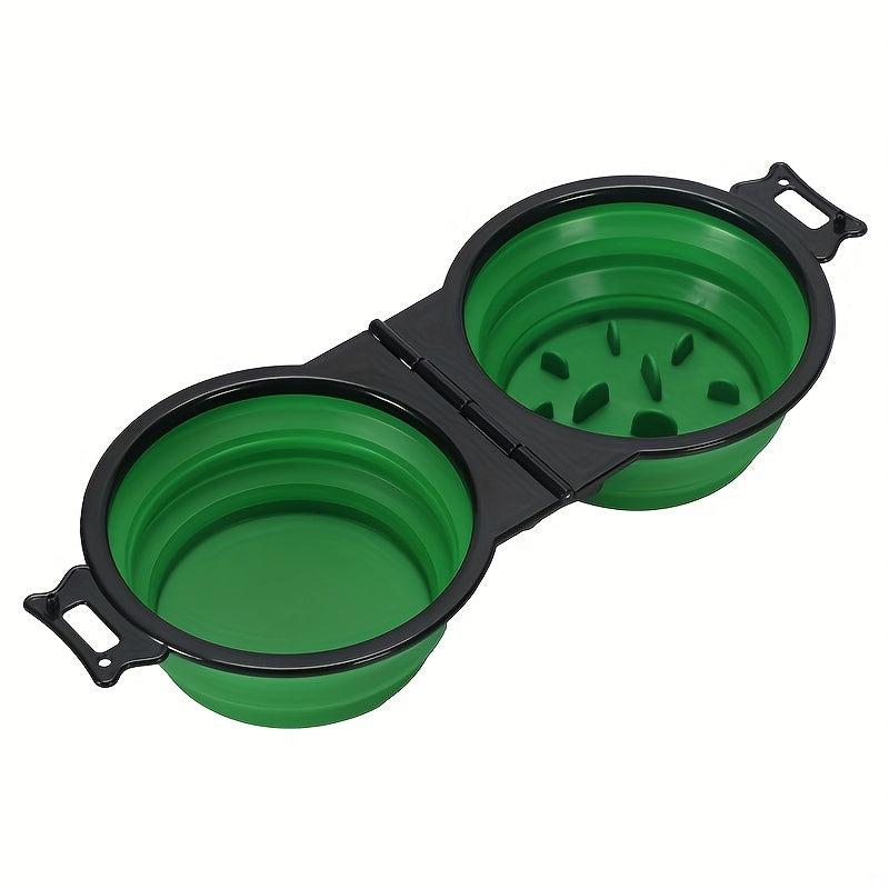 Collapsible Dog Travel Double Bowls 2 In 1