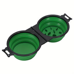 Collapsible Dog Travel Double Bowls 2 In 1