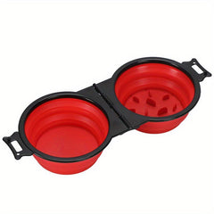 Collapsible Dog Travel Double Bowls 2 In 1