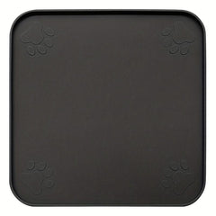 Square Paw Print Dog Food Mat Silicone Pet Bowl Pad