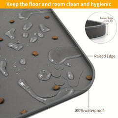 Square Paw Print Dog Food Mat Silicone Pet Bowl Pad
