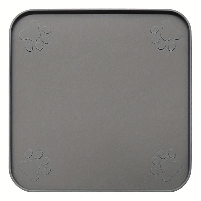 Square Paw Print Dog Food Mat Silicone Pet Bowl Pad