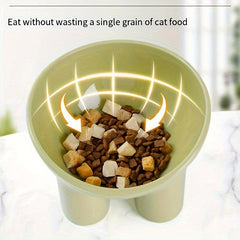 Elevated Tilted Cat Food Bowl Anti Overturning Plastic Cat Feeder Bowl