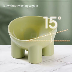 Elevated Tilted Cat Food Bowl Anti Overturning Plastic Cat Feeder Bowl