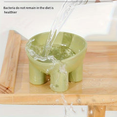 Elevated Tilted Cat Food Bowl Anti Overturning Plastic Cat Feeder Bowl
