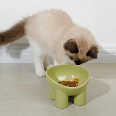 Elevated Tilted Cat Food Bowl Anti Overturning Plastic Cat Feeder Bowl