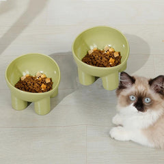 Elevated Tilted Cat Food Bowl Anti Overturning Plastic Cat Feeder Bowl