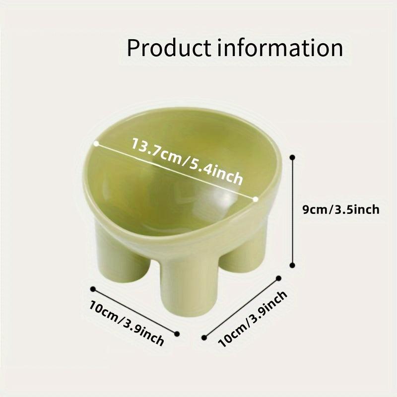 Elevated Tilted Cat Food Bowl Anti Overturning Plastic Cat Feeder Bowl