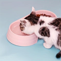 1pc Pet Double Bowl Food Water Feeder For Dog & Cat Non-slip Cat Double Bowl