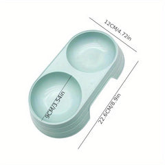 1pc Pet Double Bowl Food Water Feeder For Dog & Cat Non-slip Cat Double Bowl