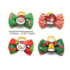 20pc Christmas Dog Headband Mixed Colors Dog Hair Bows Pet Grooming Accessories