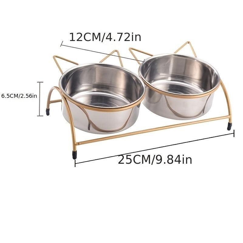 Stainless Steel Pet Bowl Dog Double Bowls Elevated Dog Food And Water Bowls