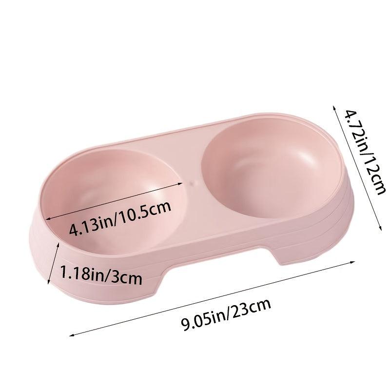 Plastic Cat Bowl with Food Spoon Elevated Pet Feeding Supplies