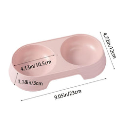 Plastic Cat Bowl with Food Spoon Elevated Pet Feeding Supplies
