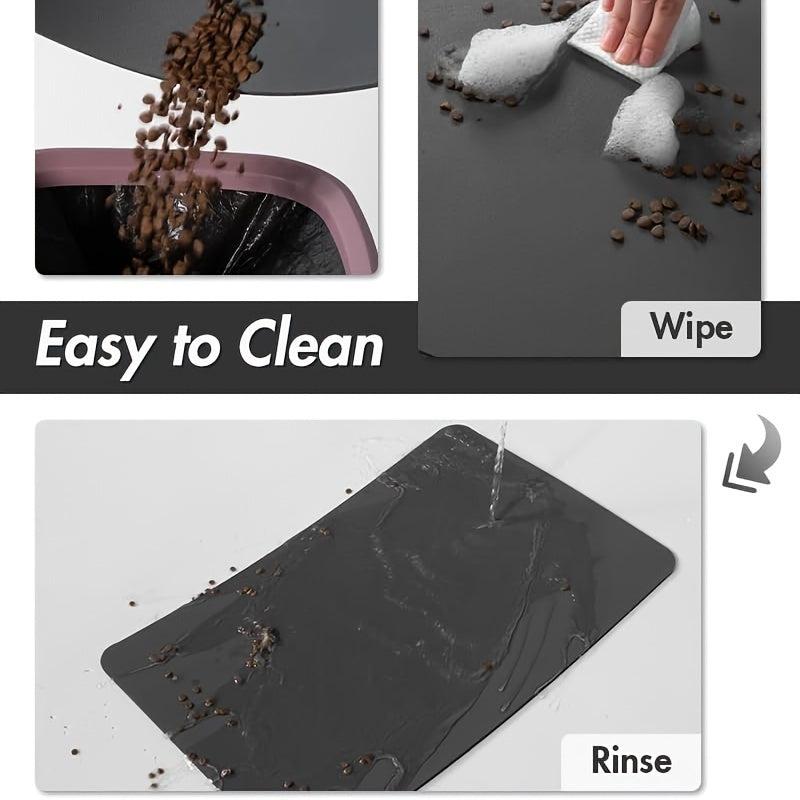 Absorbent Pet Feeding Mat - Easy to Clean - Durable Dog Bowl Mat