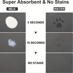 Absorbent Pet Feeding Mat - Easy to Clean - Durable Dog Bowl Mat