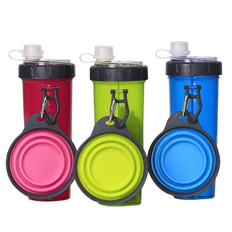 2-in-1 Dog Travel Bottle with Collapsible Bowl