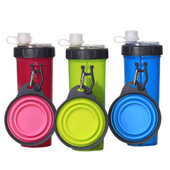 2-in-1 Dog Travel Bottle with Collapsible Bowl
