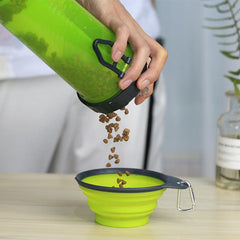 2-in-1 Dog Travel Bottle with Collapsible Bowl