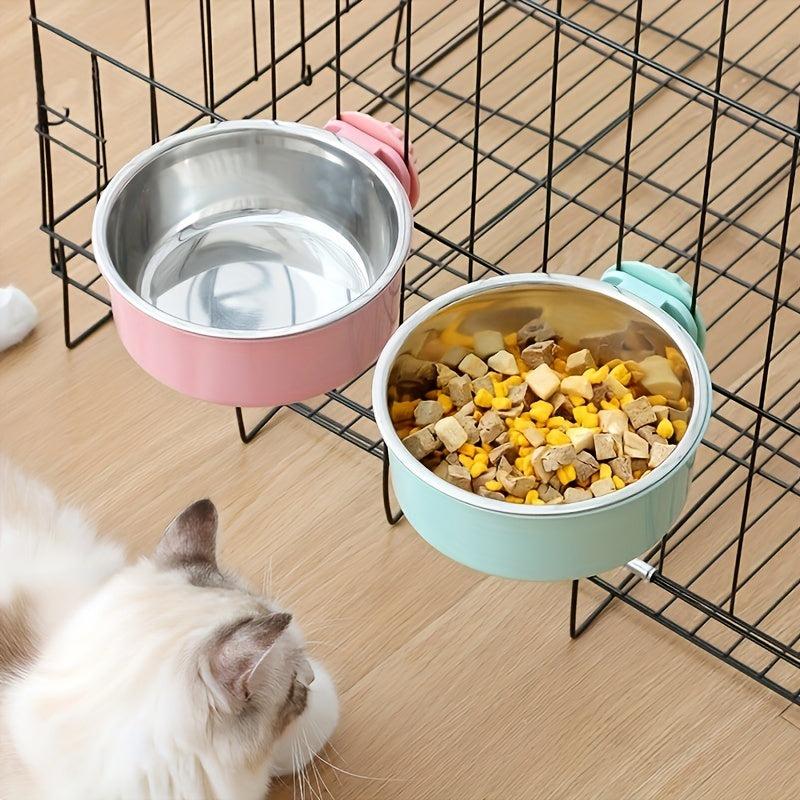 Adjustable Stainless Steel Pet Bowl Hanging Feeder for Dogs and Cats