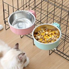 Adjustable Stainless Steel Pet Bowl Hanging Feeder for Dogs and Cats