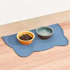 Cat Head Dog Feeding Mat Silicone Non Slip Waterproof Dog Bowl Mat