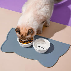 Cat Head Dog Feeding Mat Silicone Non Slip Waterproof Dog Bowl Mat
