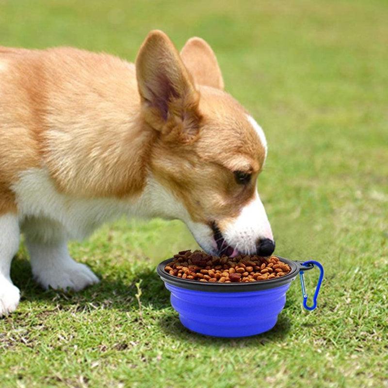 Portable Dog Folding Bowl Collapsible Silicone Feeder Bowl