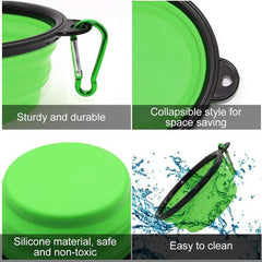 Portable Dog Folding Bowl Collapsible Silicone Feeder Bowl