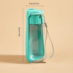 Portable Pet Water Bottle For Dogs Cats 500ml Dispenser With Lanyard