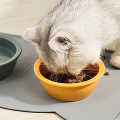 Cat Head Shaped Silicone Pet Placemat Non Slip Leak Proof Bowl Mat