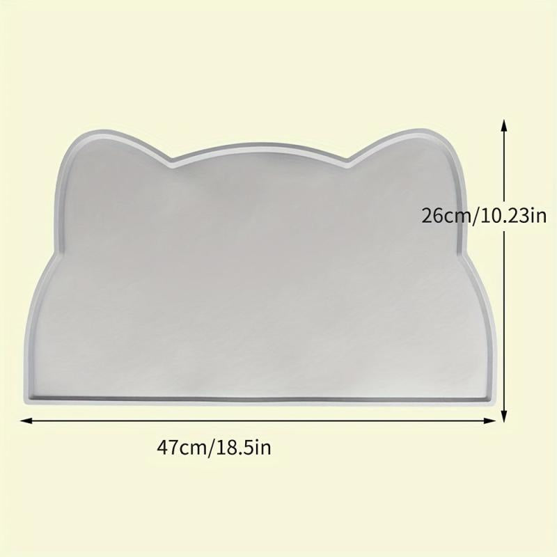 Cat Head Shaped Silicone Pet Placemat Non Slip Leak Proof Bowl Mat