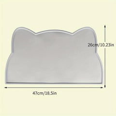 Cat Head Shaped Silicone Pet Placemat Non Slip Leak Proof Bowl Mat