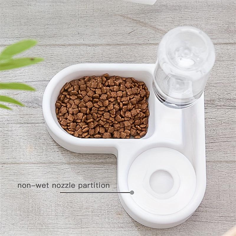 2-in-1 Cat Food/Water Feeder Bowl, Non-Slip Automatic Pet Water Dispenser