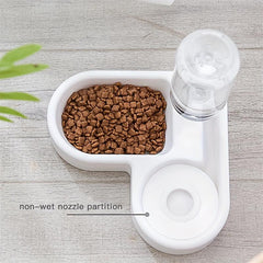 2-in-1 Cat Food/Water Feeder Bowl, Non-Slip Automatic Pet Water Dispenser
