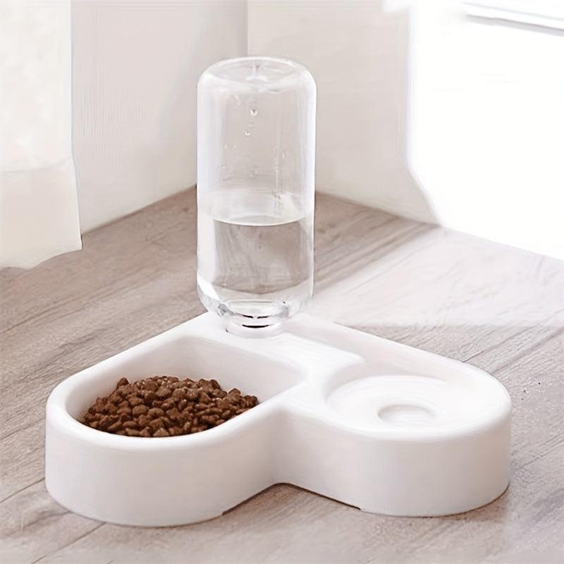 2-in-1 Cat Food/Water Feeder Bowl, Non-Slip Automatic Pet Water Dispenser