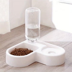 2-in-1 Cat Food/Water Feeder Bowl, Non-Slip Automatic Pet Water Dispenser