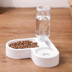 2-in-1 Cat Food/Water Feeder Bowl, Non-Slip Automatic Pet Water Dispenser