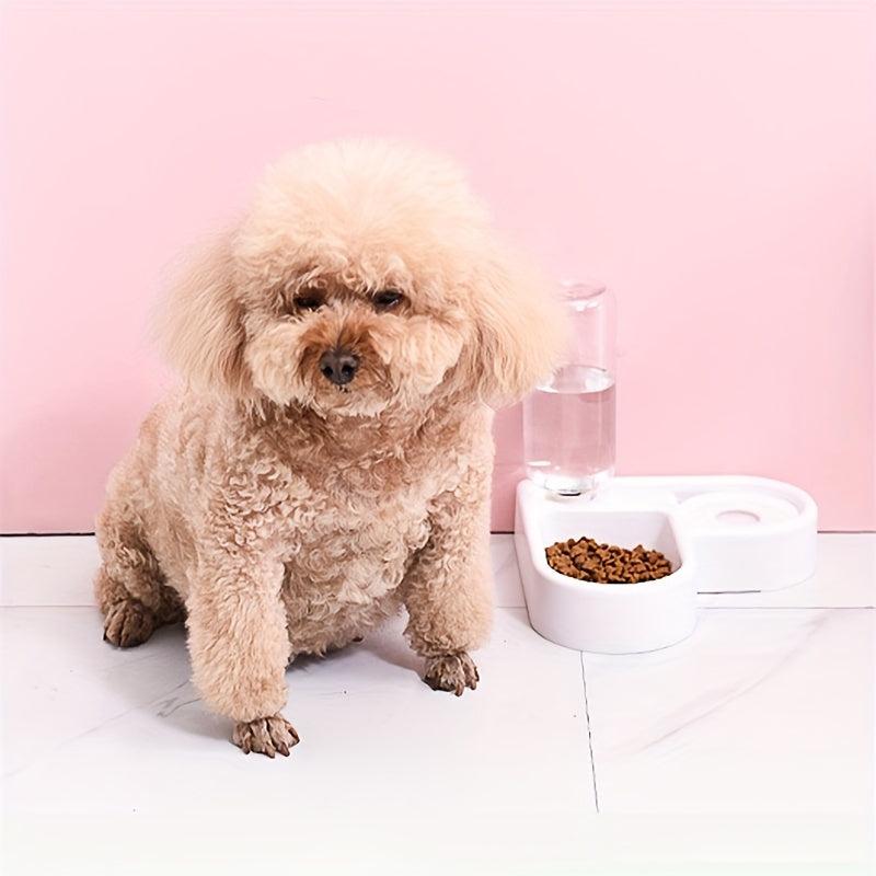 2-in-1 Cat Food/Water Feeder Bowl, Non-Slip Automatic Pet Water Dispenser