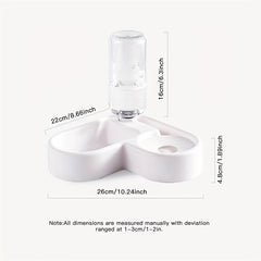 2-in-1 Cat Food/Water Feeder Bowl, Non-Slip Automatic Pet Water Dispenser