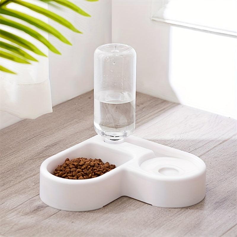 2-in-1 Cat Food/Water Feeder Bowl, Non-Slip Automatic Pet Water Dispenser