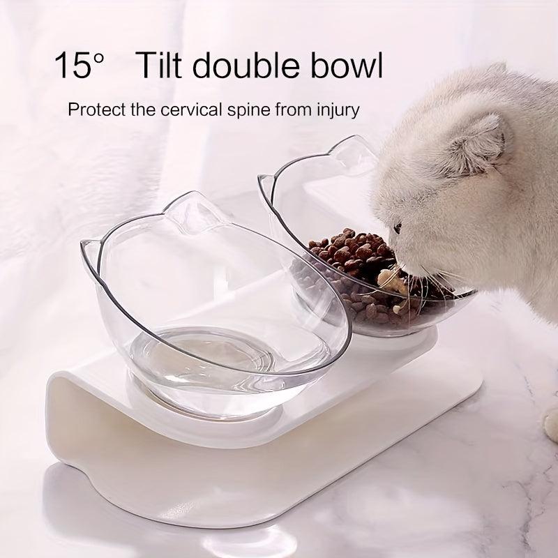 Raised Cat Feeding Bowl With Stand Elevated