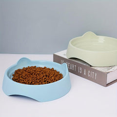 Ear Shaped Cat Food Bowl Water Bowl Plastic Cat Feeder