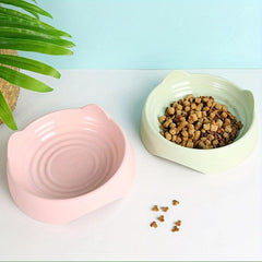 Ear Shaped Cat Food Bowl Water Bowl Plastic Cat Feeder