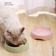 Ear Shaped Cat Food Bowl Water Bowl Plastic Cat Feeder