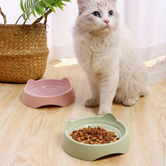 Ear Shaped Cat Food Bowl Water Bowl Plastic Cat Feeder