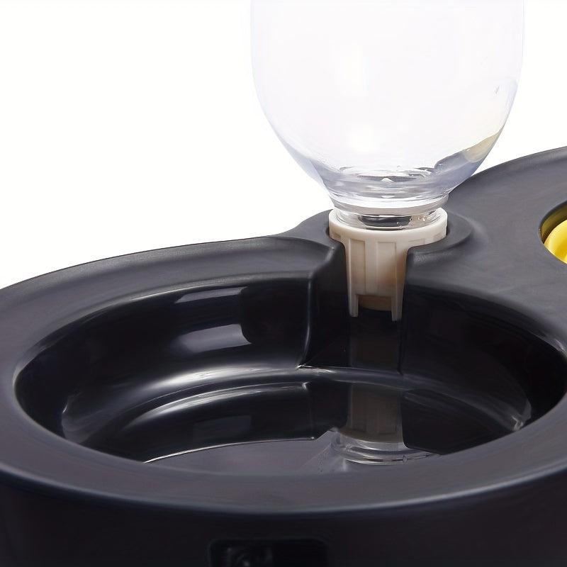 Portable Elevated Double Bowl Feeder for Dogs with Automatic Water Bottle