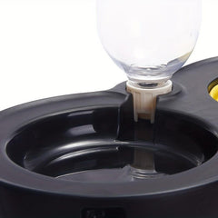 Portable Elevated Double Bowl Feeder for Dogs with Automatic Water Bottle