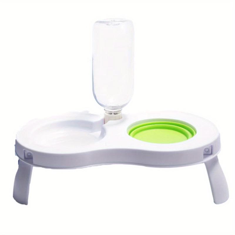 Portable Elevated Double Bowl Feeder for Dogs with Automatic Water Bottle