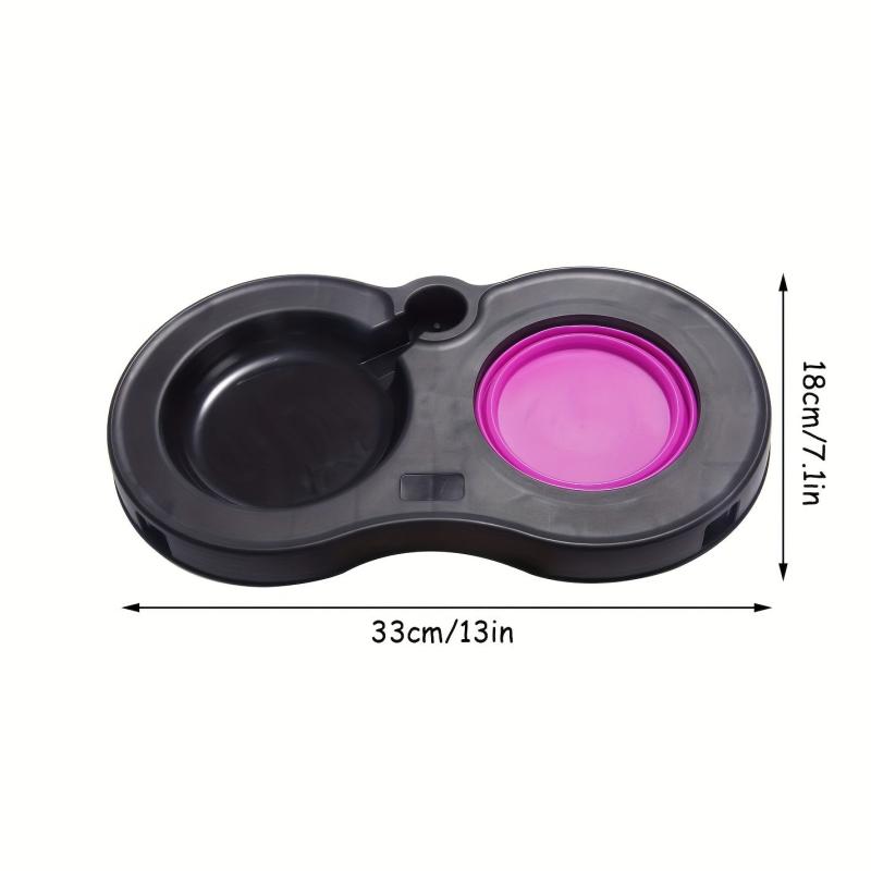 Portable Elevated Double Bowl Feeder for Dogs with Automatic Water Bottle